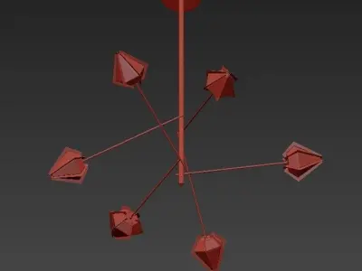 Harlow Spoke Chandelier 3D model