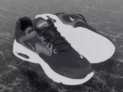 Nike 3D Shoes - White-Black - Air max Series Low-poly 3D model
