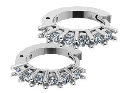 Diamond  Hoop Earring 0983 3D print model