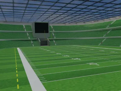 American Football Stadium - Green Low-poly 3D model