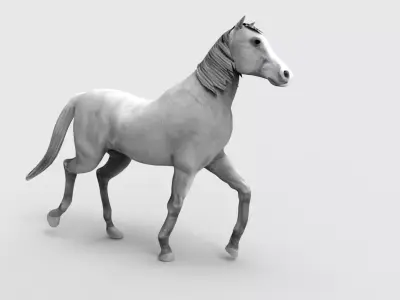 Horse Animated Low-poly 3D model