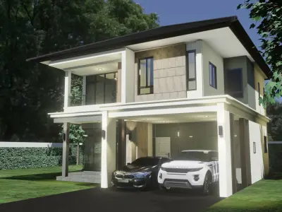 Modern House 3D Model type B1 3D model