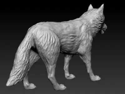 Wolf High Poly 3D print model