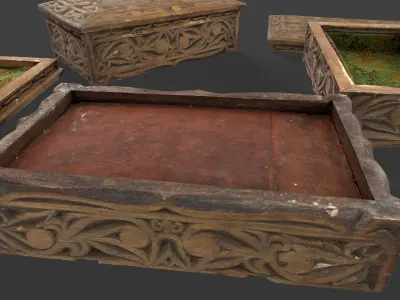Old Jewelry Box Low-poly 3D model