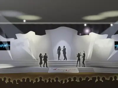 Abstract stage backdrop design V2 3D model