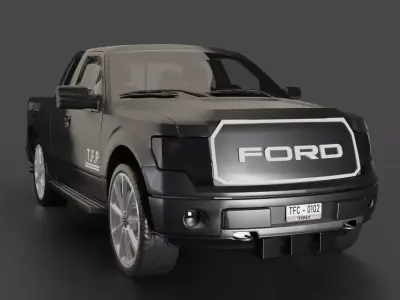 High-Poly Tactical Pickup Truck - Police Edition Game Ready Low-poly 3D model