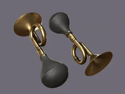 Retro Air Horn Low-poly 3D model