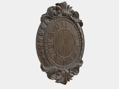 Wooden Clock Decor 3D print model shop