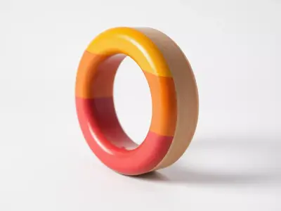Vibrant Wooden Ring model pack Low-poly 3D model