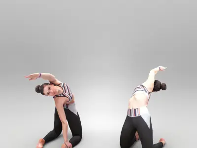 Beautiful woman practicing yoga 446 Low-poly 3D model