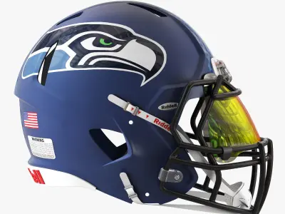 Riddell speed helmet seattle seahawks 3D model