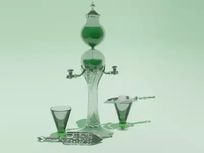 Absinthe Decanter Set 3D model