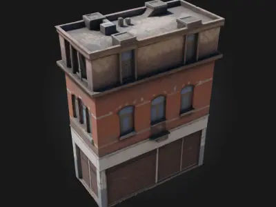 Urban Storefront Building  Versatile City Scene Essential 3D model