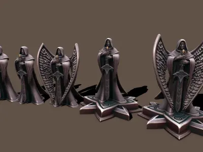 Statue Man Keeper Low-poly 3D model