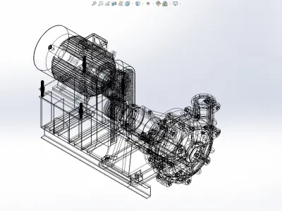 Warman 4 to 3Inch Pump High Quality 3D for Manufacturing  Piping Low-poly 3D model