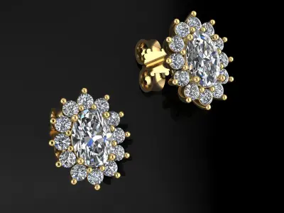 Oval Earrings 3D print model