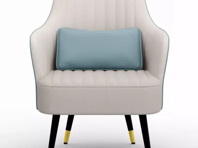 Luxury Armchair with Cushion Low-poly 3D model