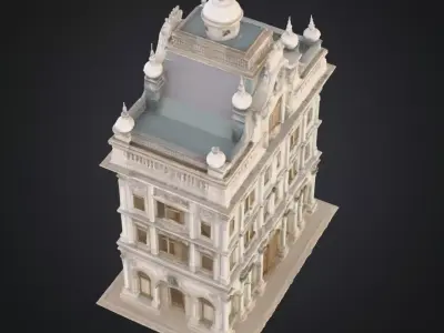 Baroque Style Palace  Detailed Historical Architecture Low-poly 3D model