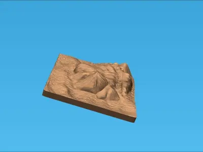 low detail sand and stone diorama 3D print model