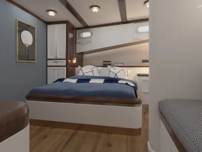 Boat 3d Model L1 Master Cabin-Bridge and Saloon-Passenger Cabin 3D model