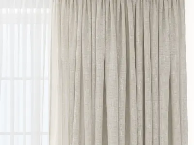 Curtains 47 Linen 3D model