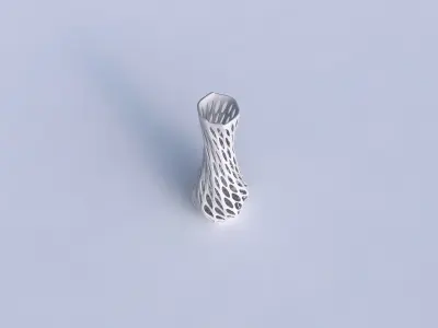 Vase twisted larger opening hexagon with bubble grid lattice 3D print model