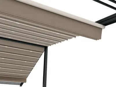 Motorized Pergola 3a weathered black steel 3D model