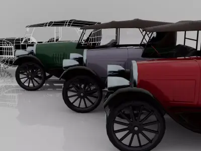 1924 Classic Car 7 Passenger Touring Low-poly 3D model