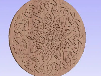 Mandala geometric ornament pattern for CNC or laser engraving 3D print model