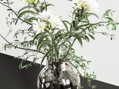 plants bouquet vase 12 3D model