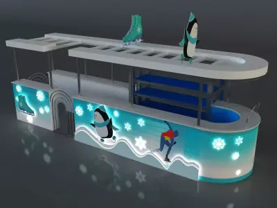 kiosk for ice skating equipment and supplies a657a 3D model