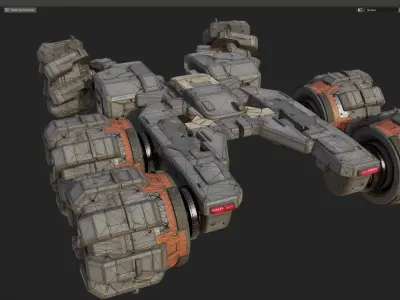 scifi-model547 armored vehicle with wheels 3D model