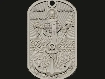 ST NICHOLAS THE WONDERWORKER PENDANT 3D print model
