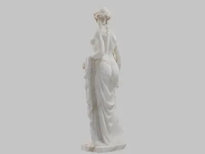 Vintage Marble Statue Figure Roman Goddess Low-poly 3D model