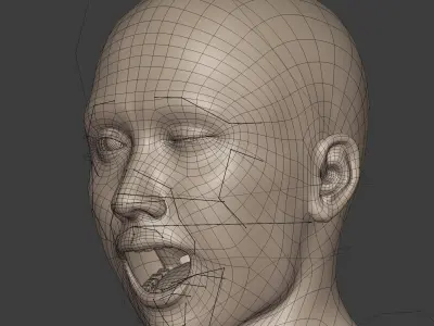 Rigged Surfer -Swimmer with IK and FK Rigging Low-poly 3D model