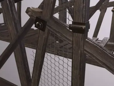 Broken Bridge   Low-poly 3D model
