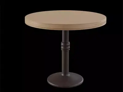 Round Sienna Dining Table pine wood Low-poly 3D model