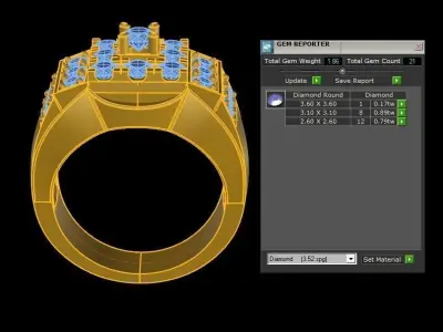 model man ring diamond cad file 3dm R22 3D model