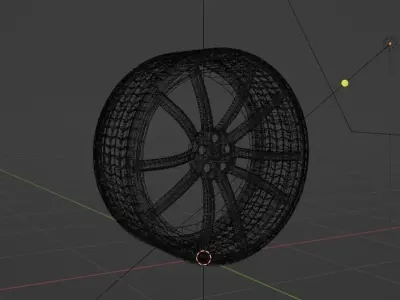 realistic sport tire with texture and materials ready low poly Low-poly 3D model