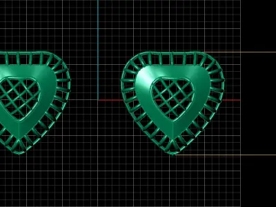 LUXURY LOVE SAHPE EARRING 3D PRINTABLE MODEL 3D print model
