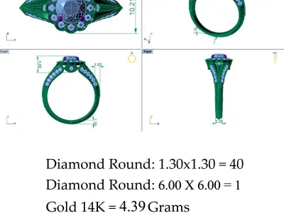 Flower True Love Wedding Ring 3D print model