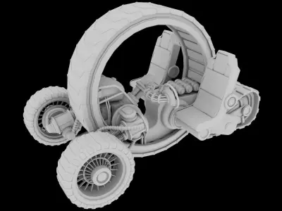 Monowheel  Low-poly 3D model