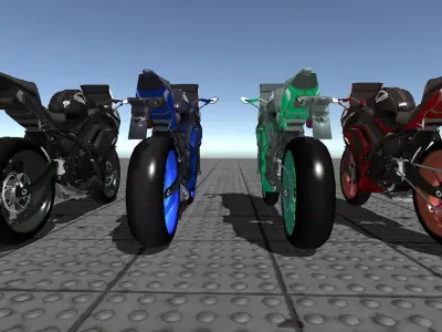 Low poly  Motor Bike  3D model
