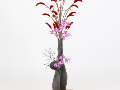 Decorative Set flower arrangement 3D model