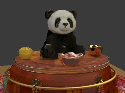 Chinese  panda doll  3D model