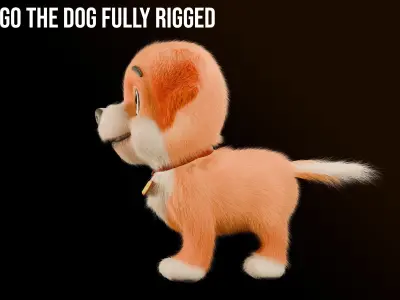 Bingo The Dog Fully Rigged Animation Ready 3D model