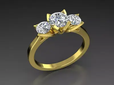Diamond Jewelry Women Ring 3D print model 3D print model