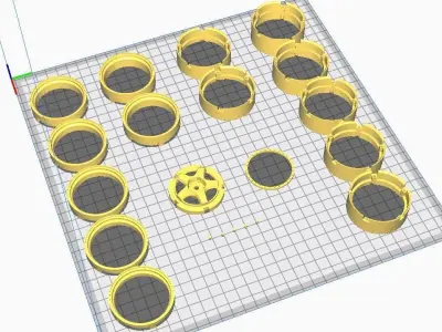 3d printable 3 piece wheel kit 3D print model