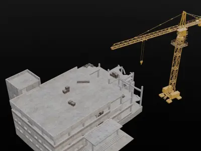  Construction Props 3D Model Low-poly 3D model