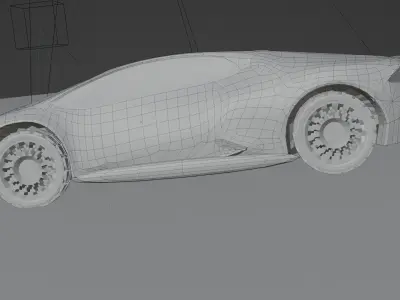 yellow car low poly Low-poly 3D model